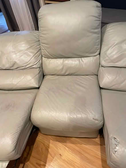 Photo of free Old Natuzzi leather sofa/loveseat (Deep Creek (Food Lion)) #4