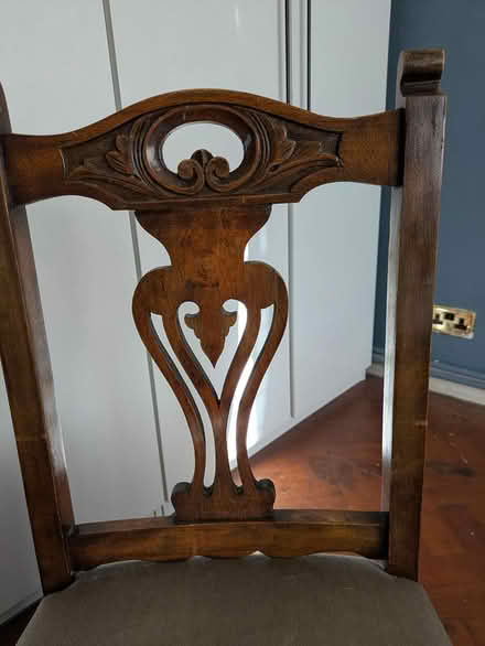 Photo of free Vintage wooden cushioned chair (AL1) #4