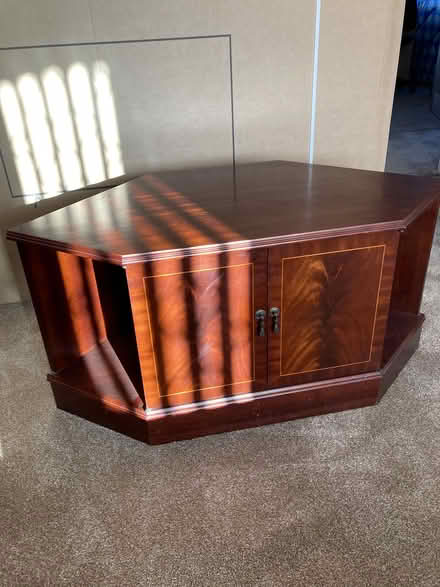 Photo of free Mahogany effect corner TV unit (Middleton Junction M24) #1
