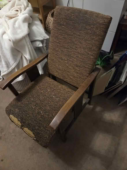 Photo of free Old wooden recliner chair (Frimley) #2