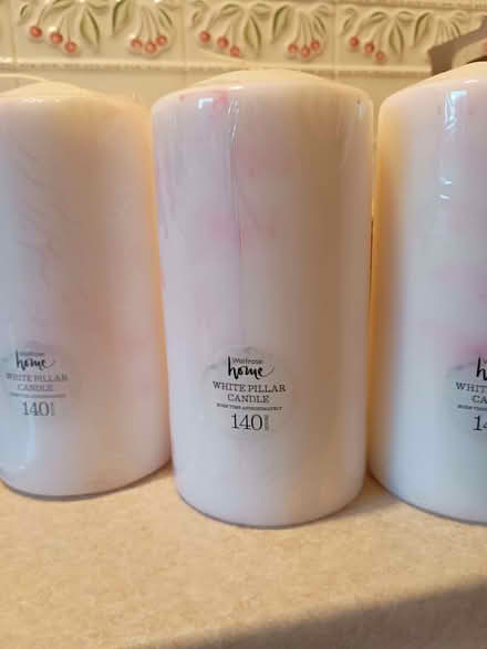 Photo of free Four large white candles (Bromham MK43) #1