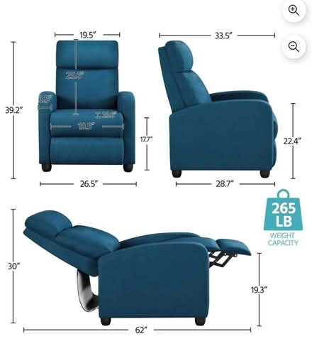 Photo of free Teal Recliner (Arlington MA) #2