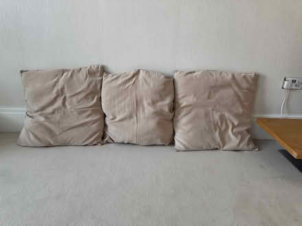 Photo of free 3 Large & 3 Scatter Cushions Sand (Cobham, Surrey KT11) #2