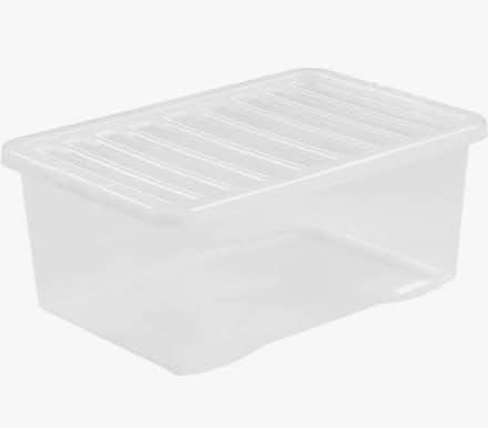 Photo of Clear plastic containers with lids (Denby village, derbyshire. DE5) #1