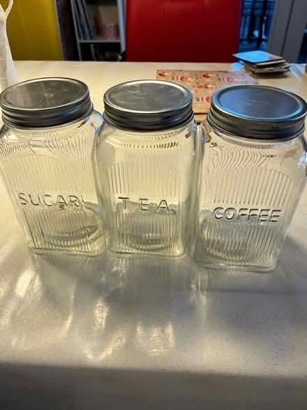 Photo of free 3 glass jars for tea, coffee &sugar (Brighton BN2 6) #1