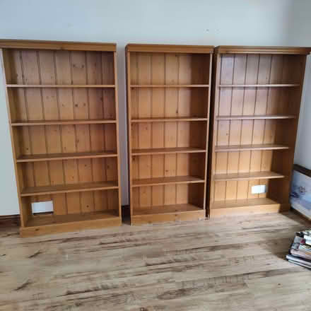 Photo of free 3 wooden shelve set. Cut outs for plug sockets either end. (Scotforth LA1) #1