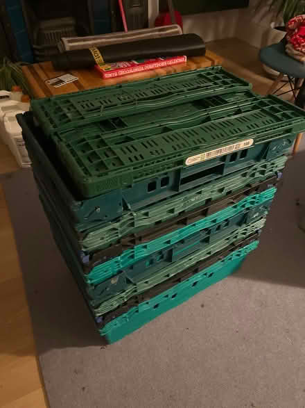 Photo of free 9 green crates (Crouch End N8) #1