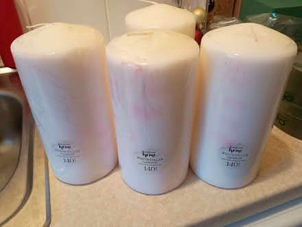 Photo of free Four large white candles (Bromham MK43) #2