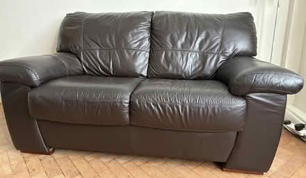 Photo of free Two brown leather sofas (Orpington) #4