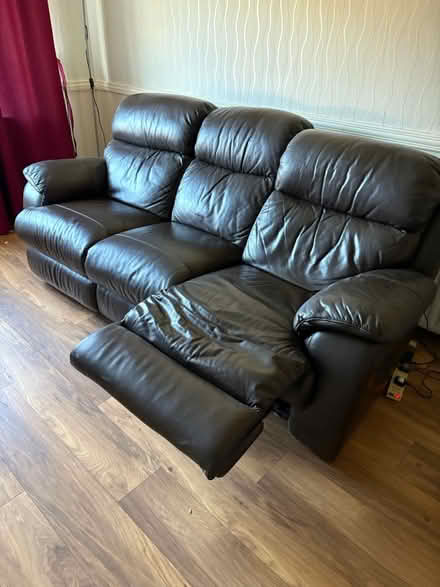 Photo of free Recliner leather sofa (LS26 Swillington) #2