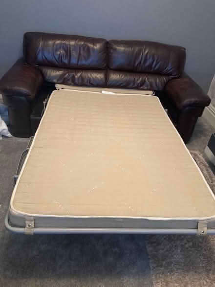 Photo of free Brown Leather Sofa Bed (Reddish SK5) #1