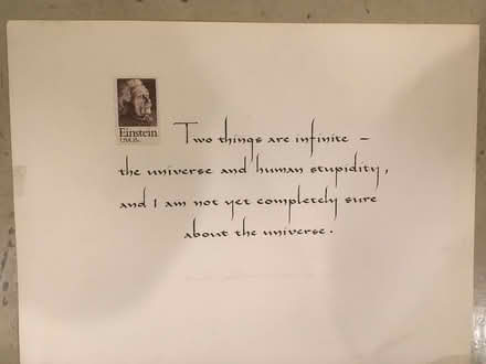 Photo of free Calligraphed EInstein quotation (Wallingford) #1