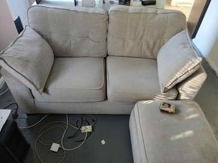Photo of free 2 Seater Sofa Bed and Pouffe (Hitchin/Westmill) #2