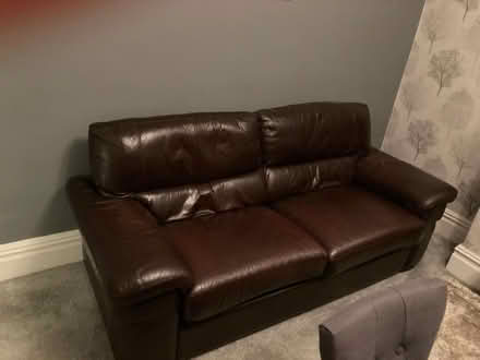 Photo of free Brown Leather Sofa Bed (Reddish SK5) #2