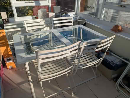 Photo of free White Table and Chairs (Barkham RG41) #2