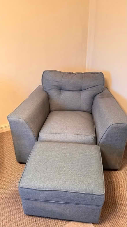 Photo of free Arm chair with foot stool (Warley HX2) #2