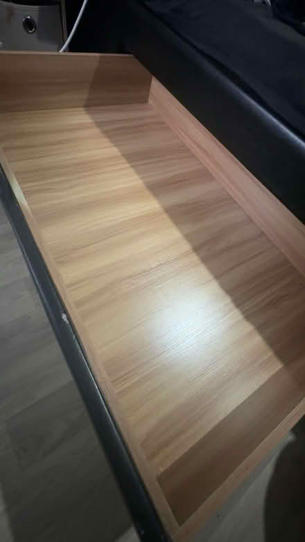 Photo of free King size black leather bed (CH44 Wirral) #1