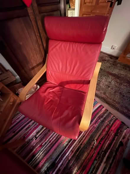 Photo of free 2 IKEA Poang leather chairs (BA11) #2