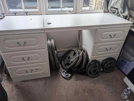 Photo of free White desk with drawers (Coney Hall) #1