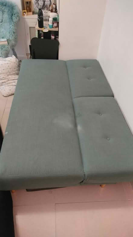 Photo of free Turquoise click clak sofa (Bermondsey station, SE16 4) #3