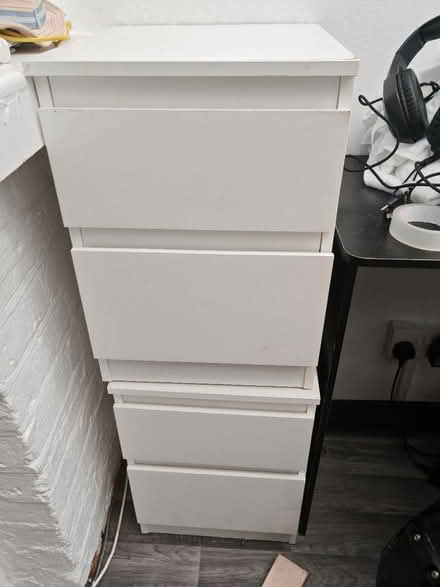 Photo of free 2 white bedside table (Wormholt road) #1