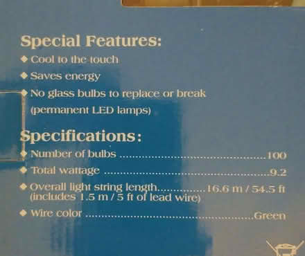 Photo of free LED Christmas lights, 100 bulbs, for indoor use (Woodheys Parks M33) #2