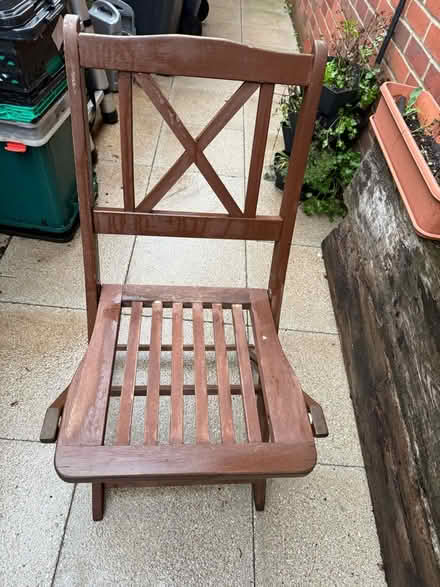 Photo of free 🪑2 foldable wooden outdoor chairs (Chipping Barnet EN5) #4