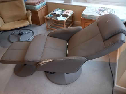 Photo of free Grey swivel reclining chair + stool (Chorleywood WD3 5) #1