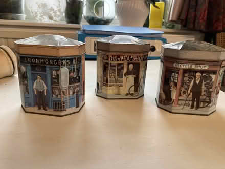 Photo of free 3 painted tins old fashion shops (Gosport PO12) #1