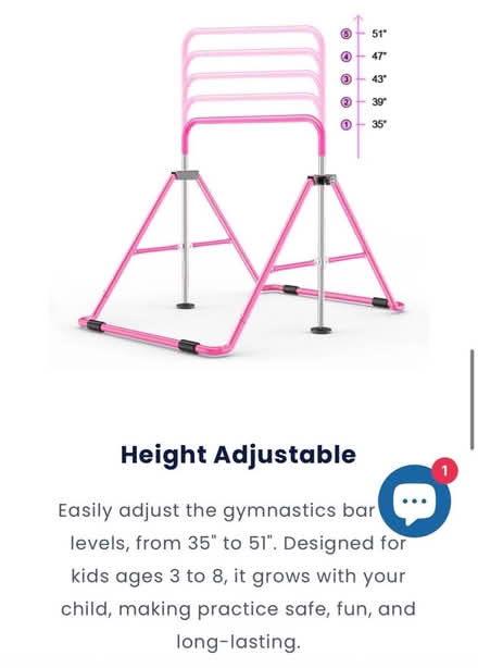 Photo of free Kids’ Gymnastics Bar like new (Annandale, VA) #3