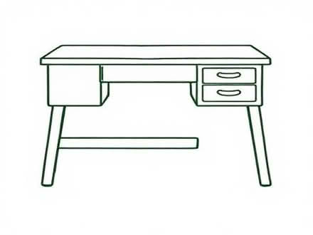 Photo of Solid kneehole desk with drawers. (Lower Blagdon Cross TQ4) #1