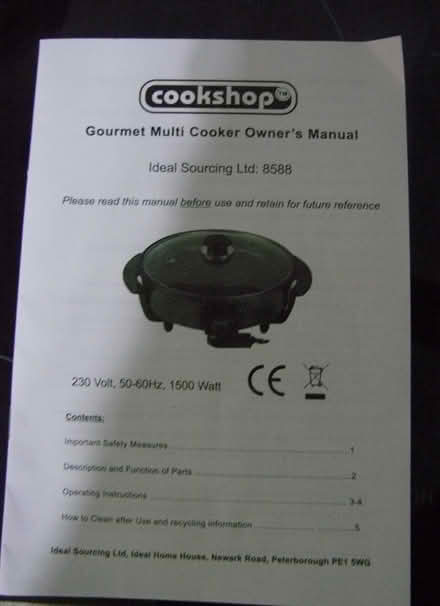 Photo of free Cookshop electric pan multi cooker & instructions (Kempsey WR5) #3