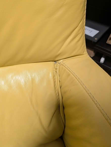 Photo of free Yellow leather armchair (Carterton OX18) #3