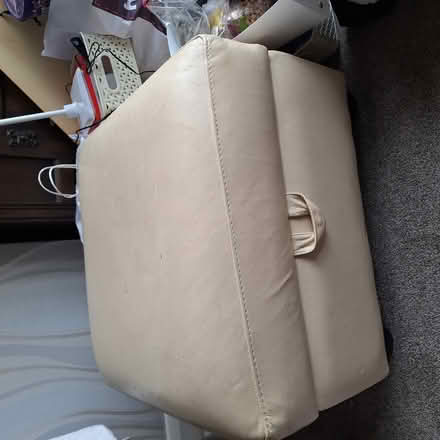 Photo of free Stool, pouffe, large, square with storage (Seaside BN22) #1