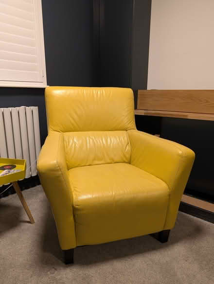Photo of free Yellow leather armchair (Carterton OX18) #1