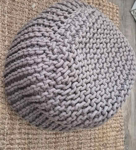 Photo of free Grey knitted cube pouffe (St Helier SM4) #2