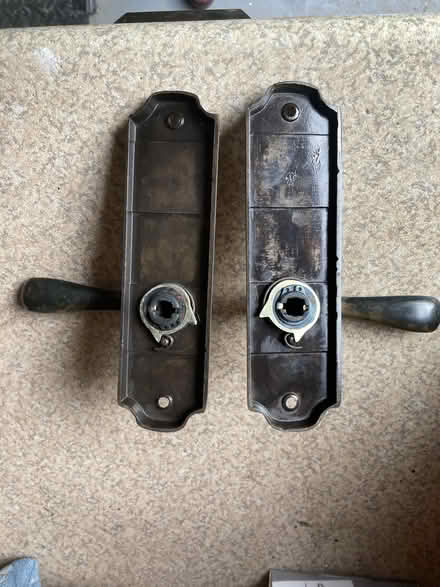 Photo of free "Antique brass" indoor door handles (Ravensmoor CW5) #2