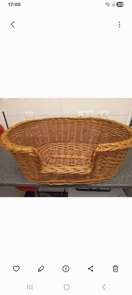 Photo of free Wicker dog basket (Moorfields) #1