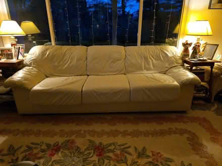 Photo of free large leather couch / queen sleeper (williamstown, near college) #1