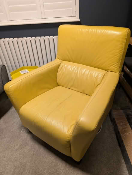 Photo of free Yellow leather armchair (Carterton OX18) #2