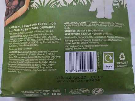 Photo of free Harringtons Senior Dry Cat Food, 2kg bags (Sheet GU32) #3