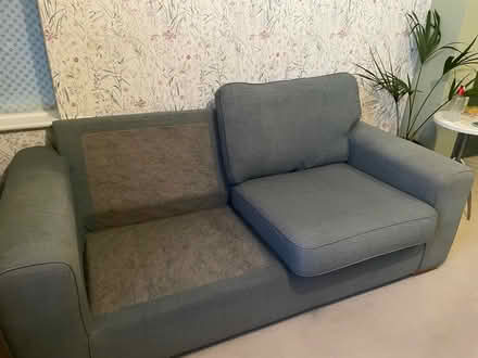 Photo of free Light blue sofa (Melksham SN12 6EA) #4