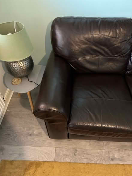 Photo of free Leather sofa (ST5 .. Silverdale ..) #2