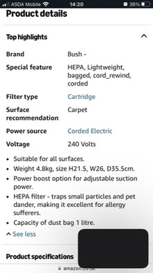 Photo of free Bush Hoover (Bedlington Station NE22) #2