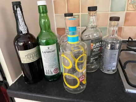 Photo of free Empty glass alcohol spirit bottles (SG4 hitchin) #1