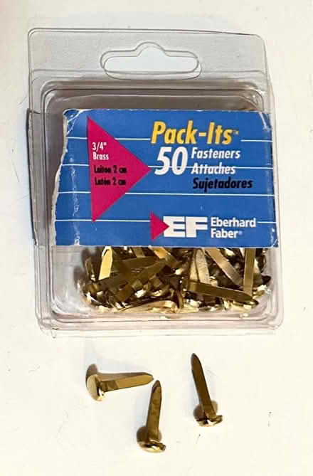 Photo of free 3/4” Brass Fasteners (Brads) (West San Jose 95128) #1