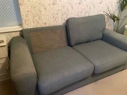 Photo of free Light blue sofa (Melksham SN12 6EA) #3