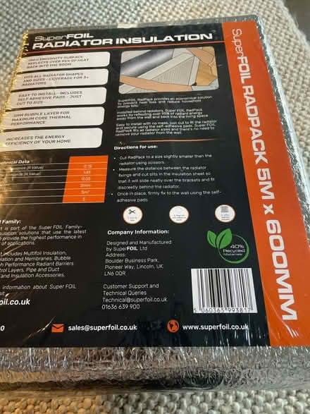Photo of free Foil radiation insulation packs (Malone road) #2