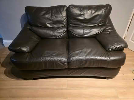 Photo of free 3 &2 Seater brown leather sofa (Attwood Green B15) #1