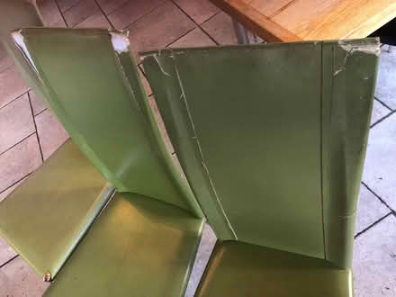 Photo of free 5 green leather chairs (Worplesdon) #2